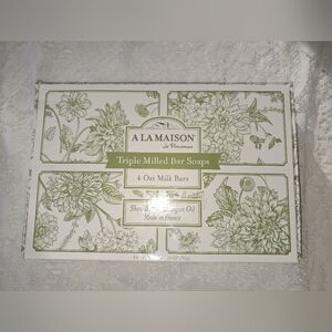 NIB ALA Maison Triple Milled 4 Bar Soaps w/ shea butter argan oil gift box set